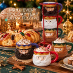 Three Wise Men Ceramic Stacking Mugs Set with Metal Rack - Image 4