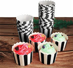 100pcs Muffin Liners Baking Paper Cups Black and White - Image 5