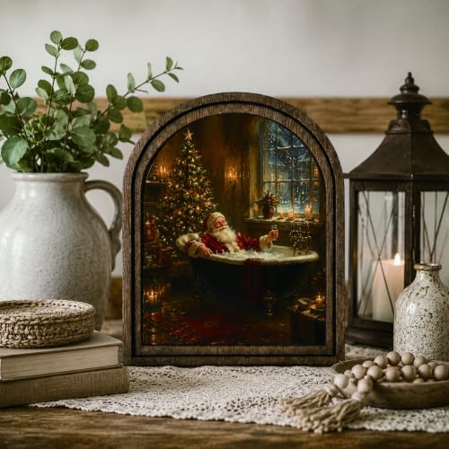Santa Bathtub Arched Table Sign, Funny Christmas Shelf Decor - Image 7