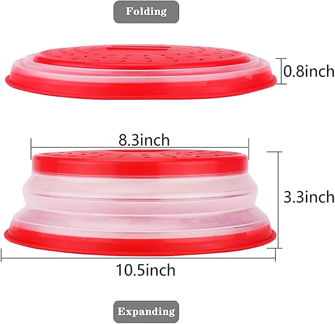 Collapsible Microwave Cover for Food Microwave Splatter Cover Fruit Drainer - Image 7