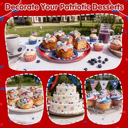 Edible Red White Blue Confetti Sprinkles,Patriotic Fireworks Sprinkles,130g - Image 5