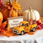 Fall Thanksgiving Turkey Metal Truck with Pumpkin Tiered Tray Decor - Image 3
