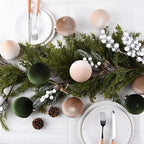 Christmas Tree Ornaments Velvet Balls - Pack of 15pcs Shatterproof Xmas Bulbs Decorations Set - Multicolor Green Brown Neutral, 80mm 3.15 inch - Image 4
