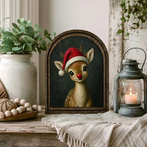 Christmas Reindeer Arched Decor, Rudolph Table Sign, 5.9x7.9 - Image 6