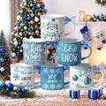 6 Pcs Winter Christmas Mugs Bulk 10oz Snowman Hot Cocoa Mug by Suttmin