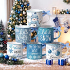 6 Pcs Winter Christmas Mugs Bulk 10oz Snowman Hot Cocoa Mug by Suttmin