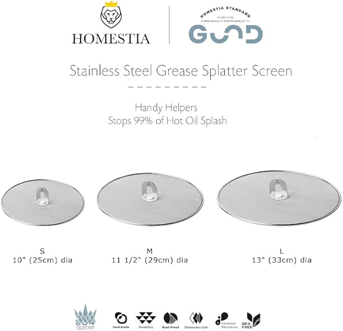 Homestia Splatter Screen for Kitchen, Stainless Steel Fine Mesh Splatter Screen - Image 9