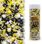 Yellow & Black & White Sprinkles Mix Size Pearls Bumble Bee Themed Cake Decorations Cupcake Toppers Perfect for Wedding Valentine Supplies 4.58OZ by KandlrikMagicSprinkles