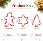Crethinkaty 3 PCS Christmas Cookie Cutter Set,Gingerbread Man,Snowflake,Christmas Tree Shape with Soft PVC Edge Xmas Cookie Cutters for Baking - Image 2