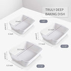 KOOV Bakeware Set, Ceramic Baking Dish Set, Rectangular Casserole Dish Set - Image 3
