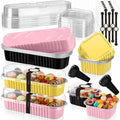 LemonRoad 12 Sets Pink,Gold,Black Mini Loaf Pan with Lids and Spoons by Unknown
