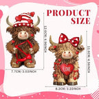 2 Pack Valentine's Day Highland Cow Gifts, Resin Valentine Decor - Image 3