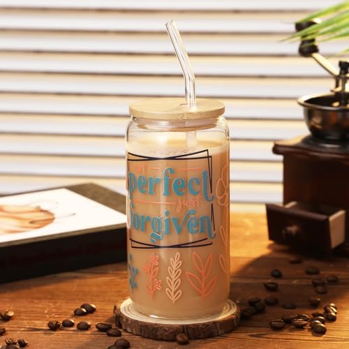 SiliFine 6 Pcs Christian Tumblers for Women 16 oz Jesus Glass Cups Tumbler with Lid and Straw Spring Christian Mothers Day Gifts for Women Gilrs VBS Birthday Party Gifts - Image 2