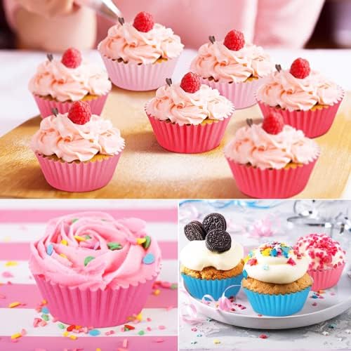 SANNIX 450pcs Rainbow Bright Cupcake Liners, Colorful Baking Cups Cupcake Wrappers Paper Wraps Muffin Liners for Birthday Pride Party Decorations Supplies(9 Colors) - Image 6