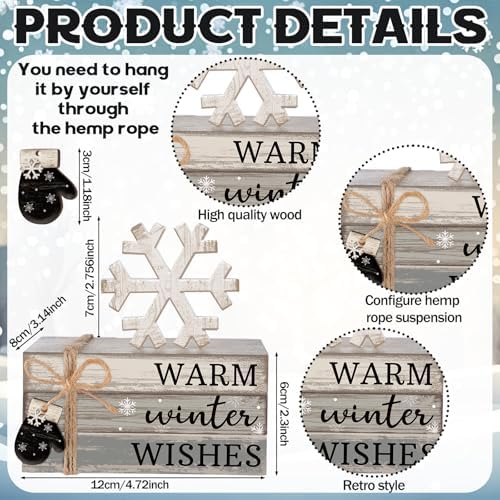 4 Pcs Winter Table Decorations Snowflake Tiered Tray Decor - Image 4