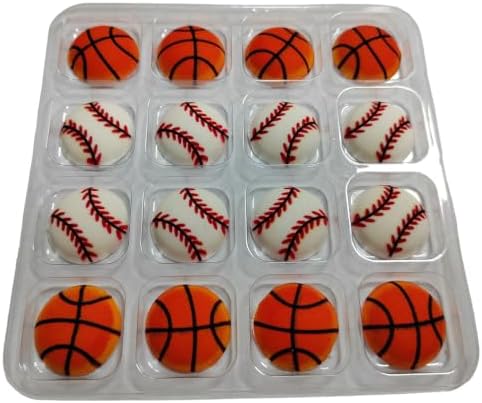 16 Pcs Edible Baseball and Basketball Sugar Icing Cake Decorations - Image 3