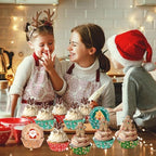 SANNIX 450pcs Christmas Cupcake Liners, Christmas Santa Snowman Gingerbread - Image 5