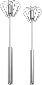 Semi-automatic Whisk, Stainless Steel Egg Beater, Versatile Milk Frother by Unknown