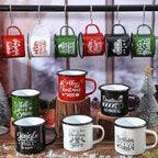 Christmas Enamel Mug Set of 12, 12 oz Hot Cocoa Mugs Mini Christmas Coffee Mugs Bulk with Quotes Novelty Holiday Hot Chocolate Mug Set Stocking Stuffer Gift for Kids Women Friends Coworkers Family - Image 4