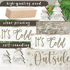 4 Pcs Christmas Decorations Indoor - Christmas Tree Table Decoration for Home - Wooden Centerpiece For Table - Winter Tiered Tray Decor Rustic Farmhouse Xmas Gift for Home Kitchen Mantel - Image 3