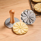 Cookie Stamps, Metal Christmas Cookies Press Cutter Mold with Wooden Handle, Cookie Decorating Supplies for DIY Baking, Cake, Pastry, Christmas (Silver-3*) - Image 5