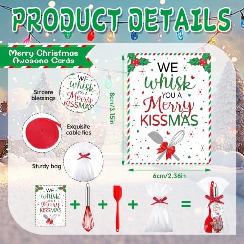 6 Sets Christmas Whisk Silicone Spatula Baking Supplies Gift Set With Card - Image 3