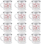 Christmas Enamel Mug Set of 12, 12 oz North Pole Hot Chocolate Mug Christmas Coffee Mugs Funny Novelty Holiday Mugs Stocking Stuffer Gift for Kids Women Friends Coworkers Family by NatNarr