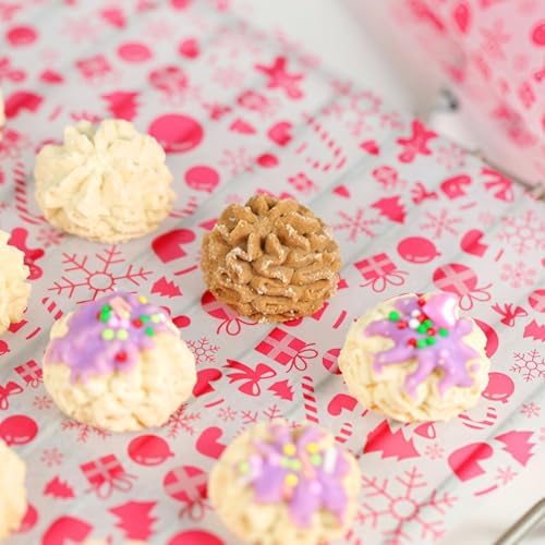 Zezzxu 100 Sheets Christmas Wax Paper Xmas Food Parchment Paper Grease Proof Dry Paper Liners Wrapping Tissue for Food Basket (Xmas Elk) - Image 5