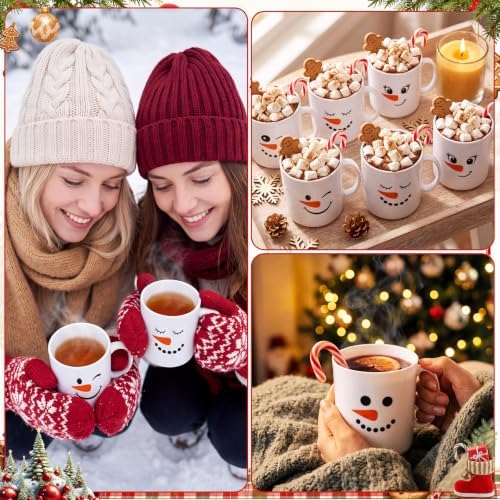Potchen 24 Pcs Christmas Plastic Mugs Bulk 12 oz, Snowman - Image 5