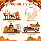 3 Pcs Fall Centerpieces for Tables, Wooden Autumn Fall Decorations for Home - Image 3