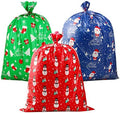 CCINEE 3 PCS Christmas Giant Gift Bags Santa Claus Christmas Sacks for Kids Gift Wrapping Bags(36"x44") with Name Tag Card and String by CCINEE