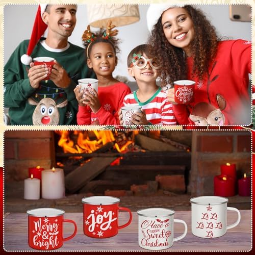 12 Pcs Christmas Coffee Mug Bulk Winter Holiday Enamel Mugs with Quotes 12 oz Seasonal Merry Christmas Hot Cocoa Mugs White Red Cups Funny Novelty Coffee Mugs for Xmas Coffee Tea Women Coworkers Gift - Image 5