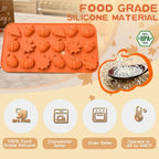 HKNMTT 2Pcs Mini Pumpkin Silicone Molds 36-Cavity 9 Shapes Fall Candy Molds - Image 5