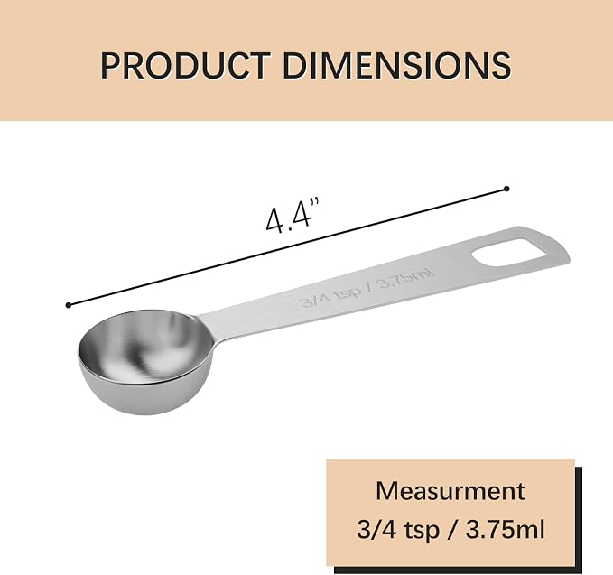 1PCS 3/4tsp Single Measuring Spoon, Stainless Steel Individual Teaspoons Only - Image 2