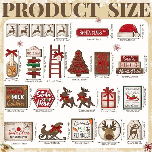 CroBlissful 23 Pcs Christmas Tiered Tray Decor Set, Christmas Table Decor - Image 2