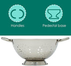 Home Basics Deep Colander Stainless Steel 3 Quart#44; - Image 3