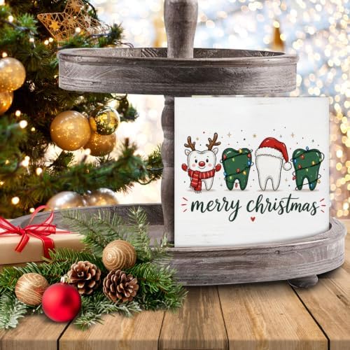 Dental Christmas Decor, Cute Christmas Teeth Wooden Sign Decorations - Image 7
