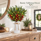 Christmas Table Decor with Metal Pot, Winter Xmas Centerpieces for Tables - Image 6