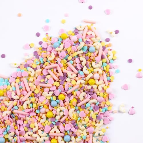 Edible Sprinkles for Cake Decorating 4.23 ounce Pink Heart Sprinkles Topper Cookie Rainbow Cake Sprinkles for Cupcakes Candy Ice Cream Chocolate Nonpareils Sugar Pearl for Wedding Valentine Christmas Party by cobakey-DessertDecorations