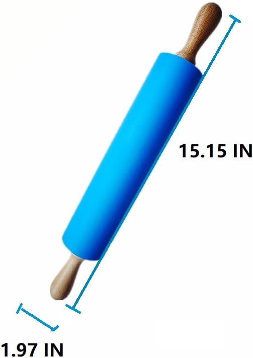 Silicone Rolling Pin with Wooden Handle - Image 4