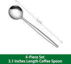 5.1 Inches Stainless Steel Coffee & Tea Spoon, 6-Piece Cute Mini Spoons - Image 2