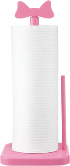 Leinuosen Pink Bow Paper Towel Holder Coquettish Cute Bow Wooden Paper Towel by Leinuosen