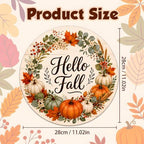 Thanksgiving Decorations - Hello Fall Wooden Wreaths for Front Door - Image 3