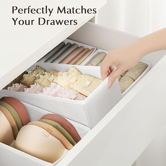 DIMJ Drawer Organizers Clothes, Fabric Closet Organizers and Storage, Shallow - Image 3