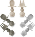 PandaEar 6 Pack Silicone Baby Spoons and Fork Feeding Set- Anti-Choke First by PandaEar