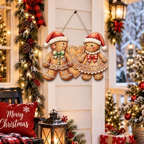 Gingerbread Christmas Decorations Gingerbread Boy Girl Heart Cookie Sign - Image 4
