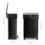 Clorox 13 Gallon Trash Can - 50L Kitchen Trash Can - Rectangular Black - Image 8