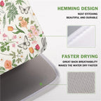 Easter Bunny Dish Drying Mat for Kitchen Counter, Colorful Flowers Sage Green - Image 3