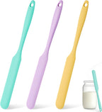 3 Pcs Silicone Jar Spatula Set, Sourdough Spurtle, Jar Scraper, Long Handle by Unknown
