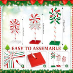 3 Pieces Christmas Table Decorations Wood Candy Set, Red Christmas Tiered Tray Decor,Rustic Candy Table Decorations for Home Tables(Classic) - Image 2